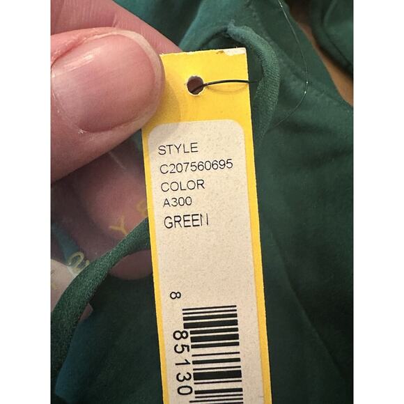 Alice + Olivia 100% Silk Tulip dress Hunter Green Lined Size 12 Holiday Party - Picture 15 of 16